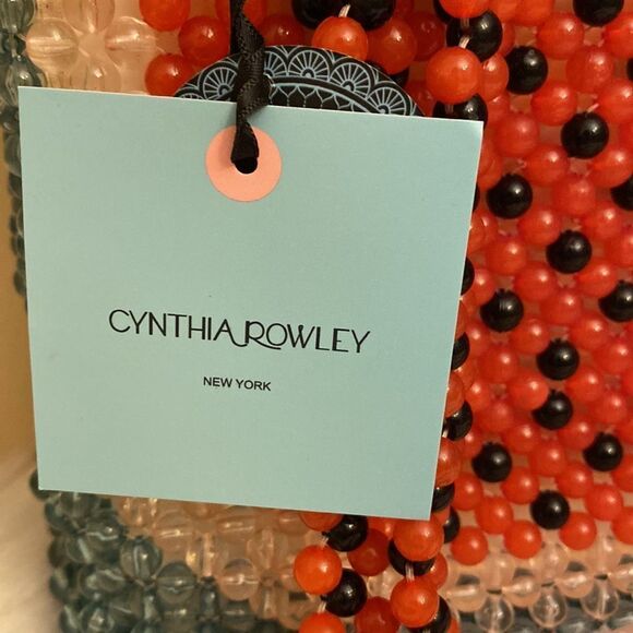 NWT Cynthia Rowley | Rare Watermelon Acrylic Beaded Tote Shoulder Bag 🍉 - Picture 4 of 13